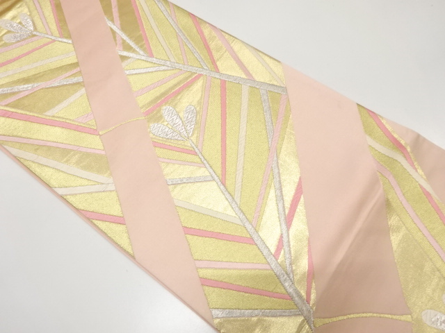 JAPANESE KIMONO / ANTIQUE FUKURO OBI / SILK / WOVEN YOUNG PINE